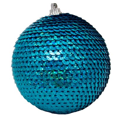 Елочная игрушка - шар, D8,5 см, голубой, пенопласт, пластик (661497-4) 661497-4 фото