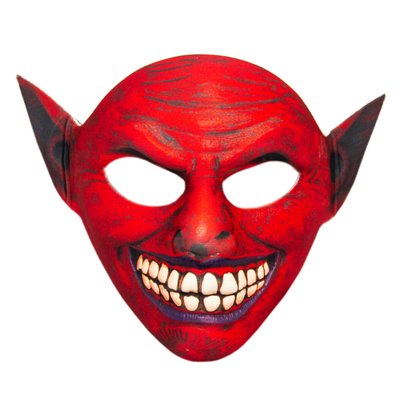 Карнавальна маска "Череп демона", 23x22 см, полімер, червоний (462551) 462551 фото