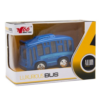 Игрушка детская - Автобус 1:36, инерционный, музыкальный, 7,5x5x4 см, синий, металл (A872784MK-W-3) A872784MK-W-3 фото