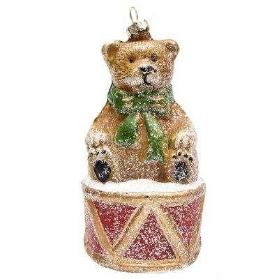 Новогодняя елочная игрушка - фигурка Медведь, 12,5 см, коричневый, пластик (190187) 190187 фото