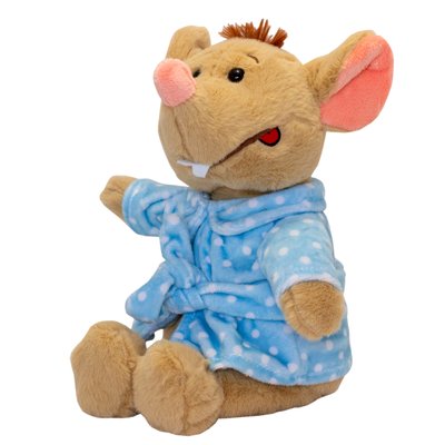 Мягкая игрушка - крыса в голубом халате, 24 см, бежевый, полиэстер (M1810024D-2) M1810024D-2 фото