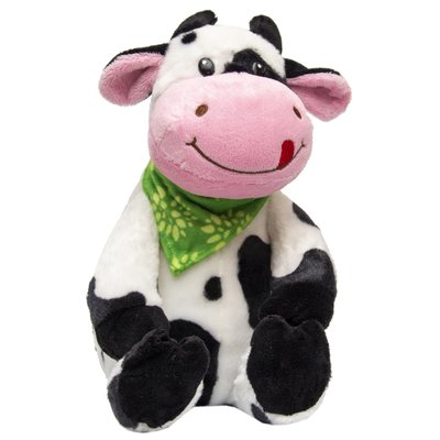 М'яка іграшка - бик з хусточкою, 23 см, чорно-білий, плюш (394660) 394660 фото