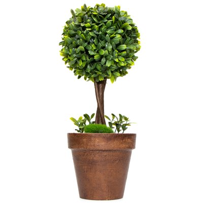 Штучна рослина дерево, Самшит, зелений, 20 см, пластик (960323) 960323 фото