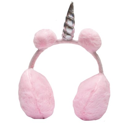 Хутряні навушники дитячі, теплі з еко хутра "Єдиноріг" 18-25х15х12,5 см, рожеві (240134) 240134 фото