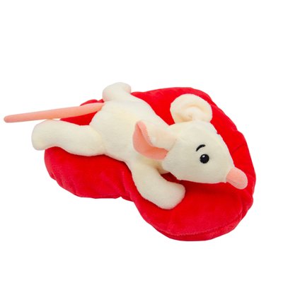 Мягкая игрушка - крыса с сердечком, 19 см, бежевый, мех искусственный (M1819719-1) M1819719-1 фото
