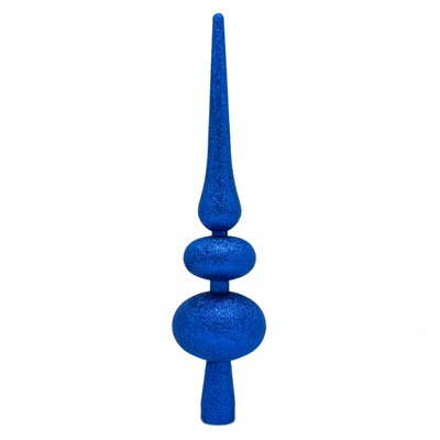 Елочное украшение - верхушка на елку, h-30 см, синий, глиттер, пластик (890049) 890049 фото