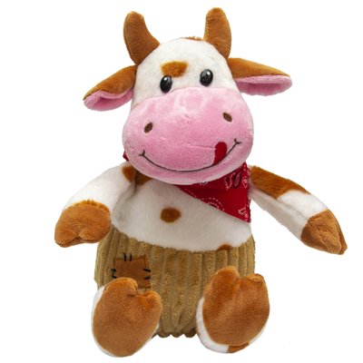 Мягкая игрушка - бык в штанишках, 23 см, рыжий, плюш (394967) 394967 фото