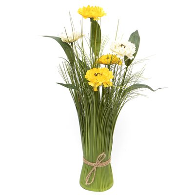 Штучні квіти Камелія, сніп, 45 см, різнокольоровий, пластик, тканина (130382) 130382 фото