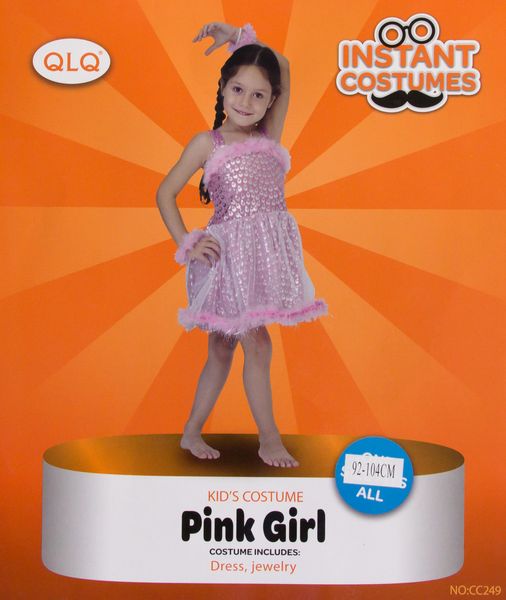 Дитяча карнавальна сукня, зріст 92-104 см, рожева, віскоза, поліестер (CC249A) CC249A фото