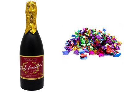 Хлопушка пневматическая - шампанское "CELEBRATE", 30 см, разноцветные фигурки из фольги (400492-1) 400492-1 фото