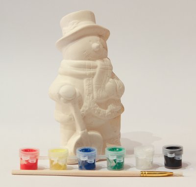 Набор для детского творчества - снеговик, 14,7 см, 6 красок, керамика (021642) 021642 фото