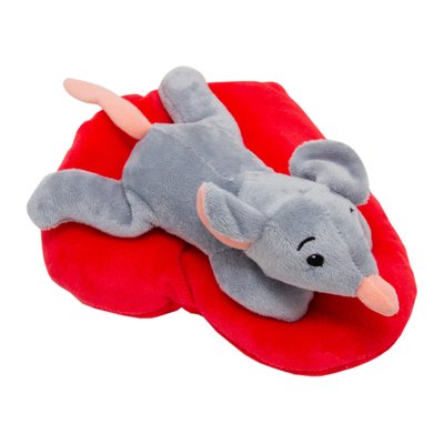 Мягкая игрушка - крыса с сердечком, 19 см, серый, мех искусственный (M1819719-2) M1819719-2 фото