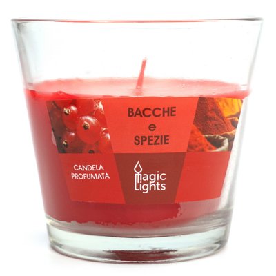 Ароматическая свечка Magic Lights, аромат Красные фрукты, 140 гр, 8*9 см, красная (90035) 90035 фото