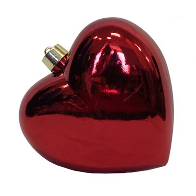 Большая елочная игрушка - сердце, 30 см, пластик, красный (890414) 890414 фото