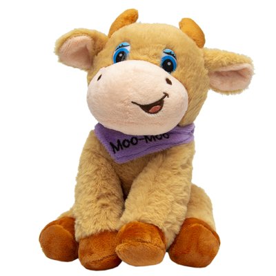 М'яка іграшка - бик з хусточкою, 19 см, рудий, поліестер (395124) 395124 фото