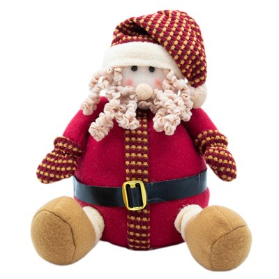 М'яка новорічна фігурка Дід Мороз з висячими ніжками, 25,4 см, червоний, текстиль (000074-1) 000074-1 фото