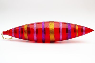 Велика ялинкова іграшка - бурулька, 48 см, пластик, червоний (110278-3) 110278-3 фото