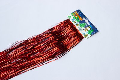 Новорічна прикраса - дощик, 150x24 см, ПВХ, червоний (ГД-240/1,5-3) gd-240/1,5-3 фото