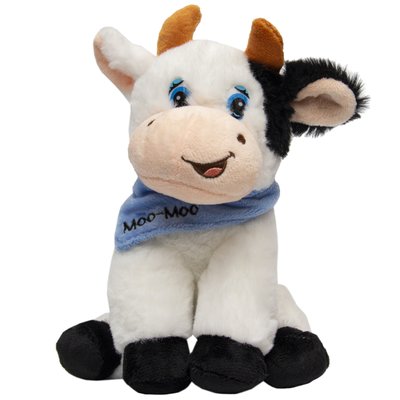 М'яка іграшка - бик в хусточці, 20 см, біло-чорний, поліестер (394981) 394981 фото