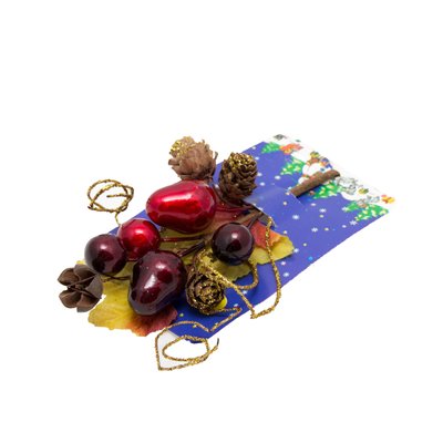 Декоративная веточка с шишками и ягодами, 13 см (450060) 450060 фото