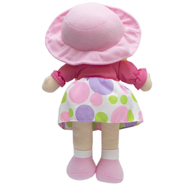 Мягкая игрушка кукла с вышитым лицом, 36 см, розовое платье (860890) 860890 фото