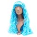 Карнавальный парик, 48-50 см, голубой, синтетическое волокно (461356) 461356 фото 1
