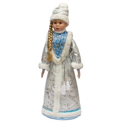 Новорічна сувенірна фігурка Снігуронька в білій шубі, 66 см, кераміка, текстиль (180448-3) 180448-3 фото