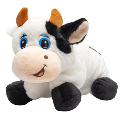 Мягкая игрушка - подушка бык, 45 см, черно-белый, плюш (395100) 395100 фото