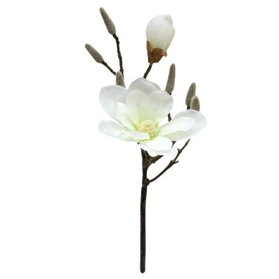 Штучна квітка Магнолія, 45 см, білий (631505) 631505 фото