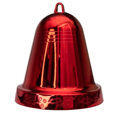 Большая елочная игрушка - колокольчик, 25 см, пластик, красный (890490) 890490 фото