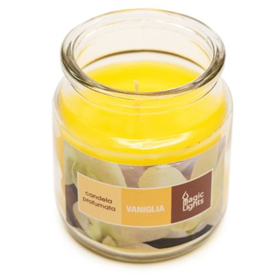 Ароматична свічка Magic Lights, аромат Ваніль, 95 гр, 9*5,5 см, жовта (90060) 90060 фото
