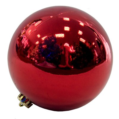 Ялинкова іграшка - куля, D15 см, червона, глянець, пластик (033881) 033881 фото