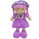 М'яка іграшка лялька з вишитим обличчям, 36 см, фіолетова сукня (860876) 860876 фото 1